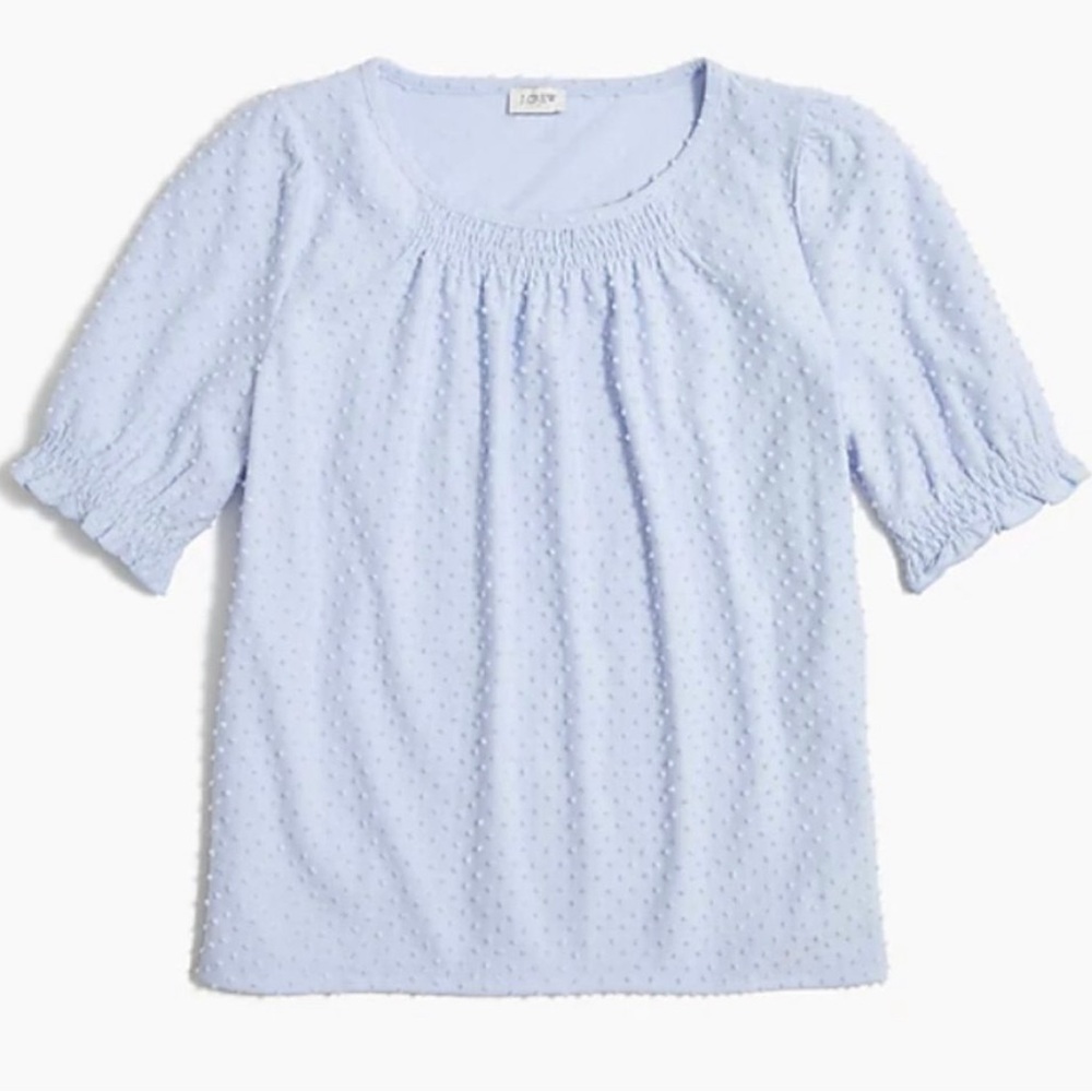 J Crew factory light blue clip dot top size S